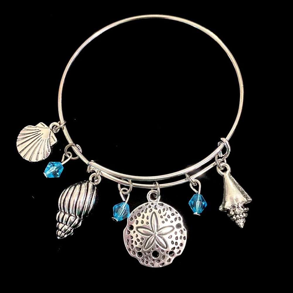 Seashells Sand Dollar Beach Bracelet Charm Bangle